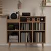 Record Player Stand, Turntable Shelf with Vinyl Storage up to 500 Albums, Vinyl Record Holder Shelf with Power Outlet Sideboard Buffet Cabinet with Storage Accent Cabinets for Living Room (Brown) view 3