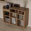 Record Player Stand, Turntable Shelf with Vinyl Storage up to 500 Albums, Vinyl Record Holder Shelf with Power Outlet Sideboard Buffet Cabinet with Storage Accent Cabinets for Living Room (Brown) view 4
