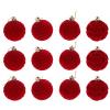 Anneome 12pcs Velvet Christmas Ornaments Flocked Shatterproof Hanging Xmas Tree Holiday Decor for Home Parties and Celebrations view 1