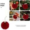 Anneome 12pcs Velvet Christmas Ornaments Flocked Shatterproof Hanging Xmas Tree Holiday Decor for Home Parties and Celebrations view 3