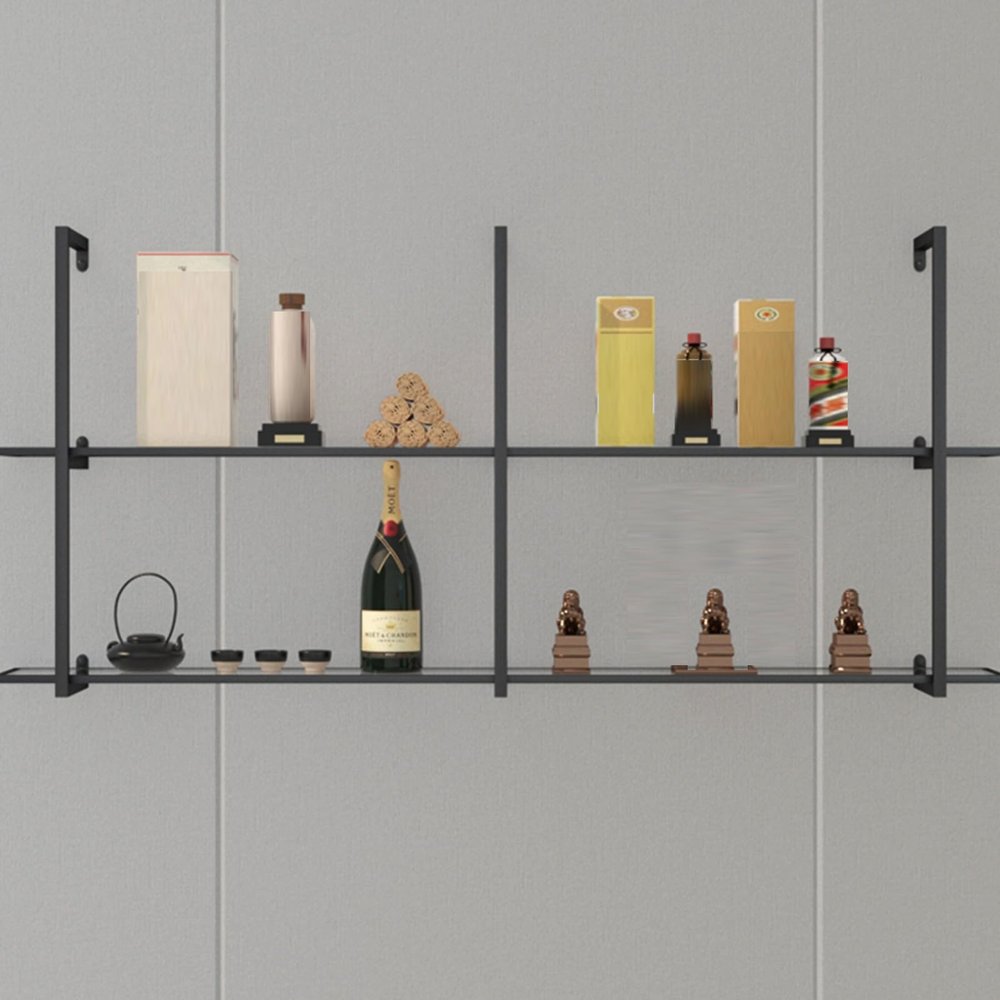 KUKIXKK Wine Rack for Wall,bar Shelf Wall Mounted European Style Wine Rack,Artistic Small Apartment Living Room Net Red Balcony Outdoor, Creative Simple Tempered Glass, Partition Wall Hanging