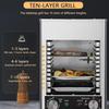 1700W Electric Steak Broiler, 0-10min Time / 200-800 Temperature Adjustable, Commercial Steak Grill with 10 Grilling Slots, for Indoor Kitchen view 3
