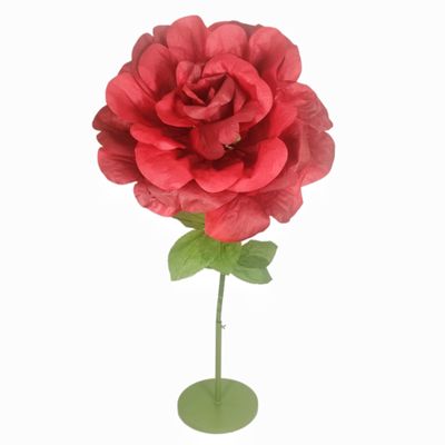 Giant Rose Flower for Decoration, 6ft Electric Auto-Blossom Large Artificial Rose Decor for Wedding Baby Shower Birthday Easter Party Backdrop Mother's Day Banquet Shop Window Display Props