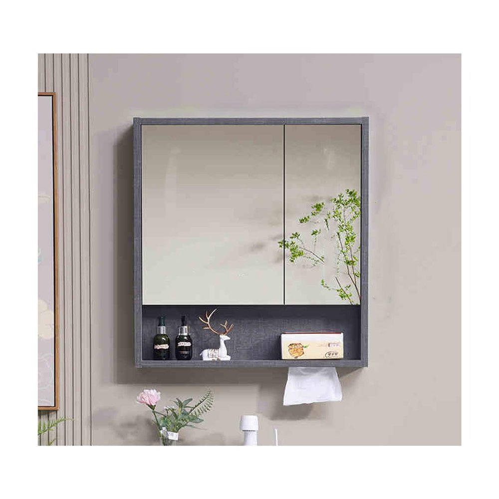 JHIAADEY Mirror Cabinet,Bathroom Mirror Cabinet,Mirror Medicine Cabinet wall Mounted,Bathroom wall Mirror Cabinet,Door Bathroom Mirror with Storage Cabinet,(Gray,70cm/27.5in)