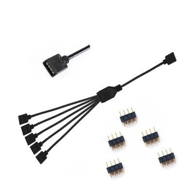 30cm Motherboard Aura Splitter Line RGB Hub 30cm Extension Cable MOD Interface 5V 3PIN 12V 4PIN Extender Water Cooler Custom(12V 1 to 5)