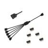 30cm Motherboard Aura Splitter Line RGB Hub 30cm Extension Cable MOD Interface 5V 3PIN 12V 4PIN Extender Water Cooler Custom(12V 1 to 5) view 1