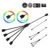 30cm Motherboard Aura Splitter Line RGB Hub 30cm Extension Cable MOD Interface 5V 3PIN 12V 4PIN Extender Water Cooler Custom(12V 1 to 5) view 2
