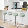 BEITUOPI Bar Stool Covers Round High Elastic Round Stool Seat Slipcover, Soft Washable Slipcovers with Non-Slip Stool Cushion Round Bar Stool Seat Covers, Easy to Clean(Grau Grn,6er Set) view 2