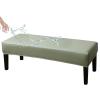 JACOJE Waterproof Dining Bench Cover, PU Leather Upholstered Bench Slipcover Stretch Full Coverage Removable Washable Bench Seat Protector Footstool Cover(Hellgrn,180cm(70.9in)) view 1