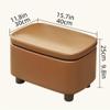 Stool, Solid Wood Frame Shoe Bench Living Room Household Soft Bag Stool Multifunctional Solid Wood Stool Multi-Purpose Storage Stool(Yellow) view 2