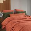 100% Cotton 3 PCS Throw Blanket & Pillowcase Queen Size, 4-Layer Muslin Lightweight and Breathable Summer Bedspread, Soft Gauze Bed Throw (Terracotta, Queen XL - 90x95 inches - 230x240 cm) view 4
