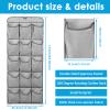 2Pcs Non Woven Fabric Hanging Shoe Organizer Foldable Double Sided Wardrobe Hanging Shoe Bag Visible 30 Pockets Hanging Shoe Storage Bag for Shoes Scarf US(2,grey) view 4