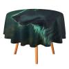 HKMNTGD Round Thanksgiving Tablecloth Green Wolf Printed Christmas Round Table Cloths for Dining Room Buffet Banquet Parties Holiday Dinner 70 Inch view 1