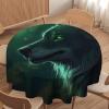 HKMNTGD Round Thanksgiving Tablecloth Green Wolf Printed Christmas Round Table Cloths for Dining Room Buffet Banquet Parties Holiday Dinner 70 Inch view 4
