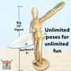 CRAFTED INGENUITY The Stokies Giant 12 Posable Wooden Surfer Statue  9 Shortboard Figurine with Green Tri-Fins for Endless Poses | Surf Decor, Beach Home Art, Office Display & Gift for Surfers view 3