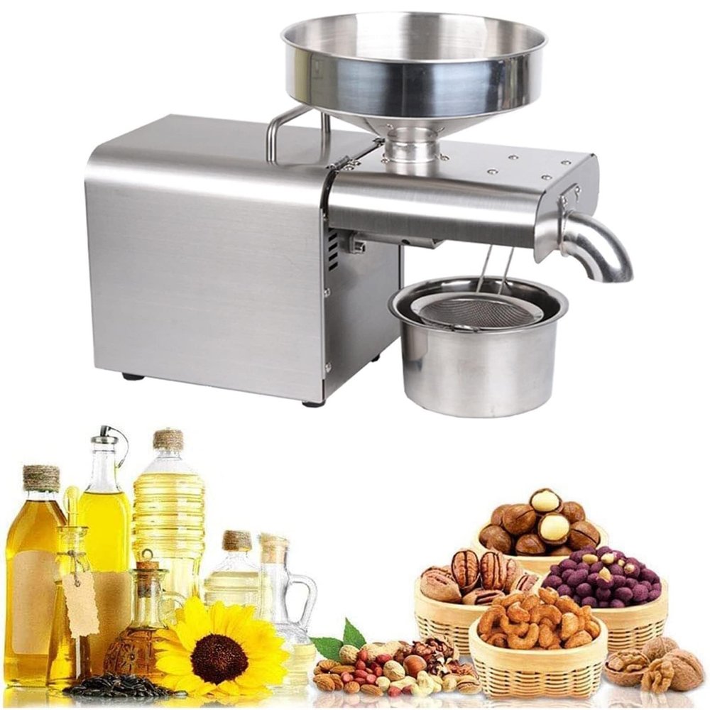 610W household automatic oil press nut seed oil press cold hot press all stainless steel high efficiency oil press grinder