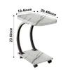 C-Shaped Mobile Side Table with Wheels, Wooden Sofa End Table, Sofa Side Table, Apartment Small Cart, C-Shaped Double-Layer Small Coffee Table (White) view 2