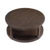 40inch Large Curved 2 Tier Traditional Round Circle Wooden Center Coffee Table,Mid Century Rounded Table with Wheels,Table for Living Room, (Dark Brown + Soild Wood) view 4