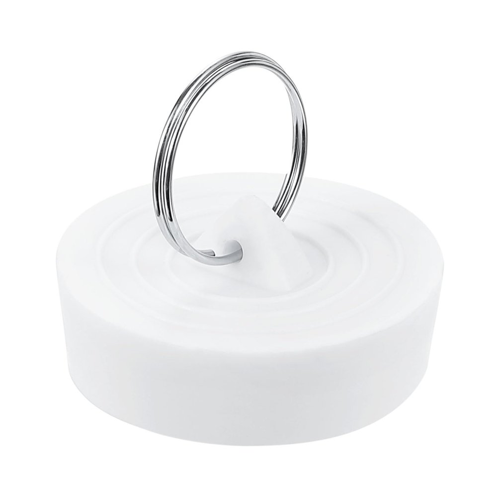 uxcell Rubber Sink Plug, Bathtub Drain Stopper Fit for 1-5/8" to 1-3/4" Drain Sink Stopper Seal with Hanging Ring for Bathroom Kitchen Laundry, White