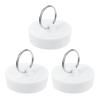 uxcell 3 Pcs Rubber Sink Plug, Bathtub Drain Stopper Fit for 1-5/8" to 1-3/4" Drain Sink Stopper Seal with Hanging Ring for Bathroom Kitchen Laundry, White view 1