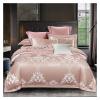 4pc Jacquard Cotton Euro Bed Linen Double Bed Sheet Full Set Embroidery Bedding Set Bed Cover Quilt Duvet Cover with Pillow case,Bed view 1