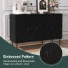 MROJISC Sideboard Buffet Cabinet with Storage, 47" Accent Cabinet with Decorative Carved Pattern Doors, Credenza Storage Cabinet for Living Room, Kitchen, Dining Room, Hallway, Black view 3