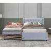 anwickjeff Full Size Upholstered Platform Bed with Trundle, Trundle Can Be Flat or Erected, Modern Bed Frame with Linen Headboard for Boys Girls and Adults,No Box Spring Needed view 1