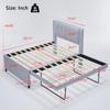 anwickjeff Full Size Upholstered Platform Bed with Trundle, Trundle Can Be Flat or Erected, Modern Bed Frame with Linen Headboard for Boys Girls and Adults,No Box Spring Needed view 2