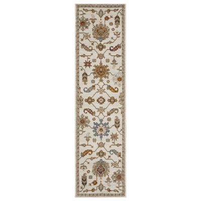 Oriental Weavers Andorra Area Rug - 2419B - 2'3" x 8' - in Ivory/Multi - Vintage Inspired, Stain Resistant, Family and Pet Friendly, Entryway, Hallway Runner Rug