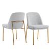 CHITA Modern Dining Chairs Set of 2, FSC Certified Metal Dining Chair for Dining Room, Light Gray view 1