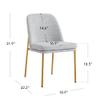CHITA Modern Dining Chairs Set of 2, FSC Certified Metal Dining Chair for Dining Room, Light Gray view 3