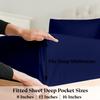 1000TC Fitted Sheet - Ultra Soft & Breathable - 100% Egyptian Cotton - 16" Inch Deep Pocket - Hotel Quality Bottom Sheet - 1 Fitted Sheet Only (Twin XL, Navy Blue) view 2