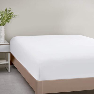 1000TC Fitted Sheet - Ultra Soft & Breathable - 100% Egyptian Cotton - 8" Inch Deep Pocket - Hotel Quality Bottom Sheet - 1 Fitted Sheet Only (King, White)