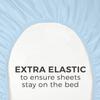 1000TC Fitted Sheet - Ultra Soft & Breathable - 100% Egyptian Cotton - 16" Inch Deep Pocket - Hotel Quality Bottom Sheet - 1 Fitted Sheet Only (Super Queen, Light Blue) view 3