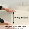 1000TC Fitted Sheet - Ultra Soft & Breathable - 100% Egyptian Cotton - 12" Inch Deep Pocket - Hotel Quality Bottom Sheet - 1 Fitted Sheet Only (Full, Ivory) view 2
