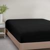 1000TC Fitted Sheet - Ultra Soft & Breathable - 100% Egyptian Cotton - 12" Inch Deep Pocket - Hotel Quality Bottom Sheet - 1 Fitted Sheet Only (King, Black) view 1