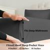 1000TC Fitted Sheet - Ultra Soft & Breathable - 100% Egyptian Cotton - 8" Inch Deep Pocket - Hotel Quality Bottom Sheet - 1 Fitted Sheet Only (Super Queen, Dark Grey) view 2