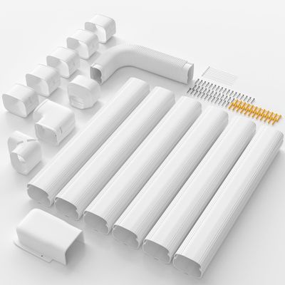 Cestluck Mini-Split AC Line Set Cover: 4" 23 Ft Line Hide for Mini Split Central AC HVAC Heating System - Waterproof PVC Outdoor Pipe Cover Split Unit Line Guard Decorative Refrigerant Line Cover