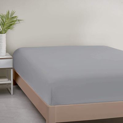 1000TC Fitted Sheet - Ultra Soft & Breathable - 100% Egyptian Cotton - 16" Inch Deep Pocket - Hotel Quality Bottom Sheet - 1 Fitted Sheet Only (California King, Light Grey)