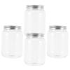 CATIEBYE 4pcs Clear Plastic Jars with Airtight Lids Versatile Storage Containers for Kitchen Household and Office Organization for Dry Food Snacks and Items Capacity view 1