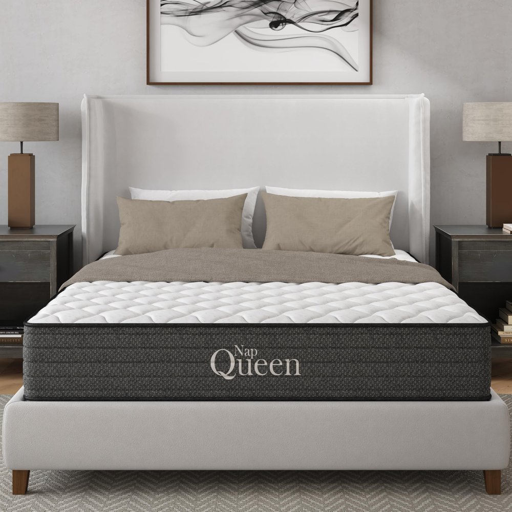 NapQueen 10'' Isabella Hybrid Euro Top Full Mattress, Medium Firm Support, Motion Isolation, CertiPUR-US Certified, Made in USA
