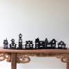 First of a Kind Kalalou Curved Black Metal Christmas Village view 2