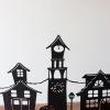 First of a Kind Kalalou Curved Black Metal Christmas Village view 3