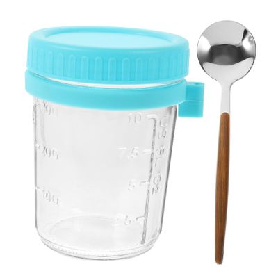 BESTOYARD Oatmeal Salad Cup Jars Lids Overnight Oats Jar Leakproof Breakfast Cup