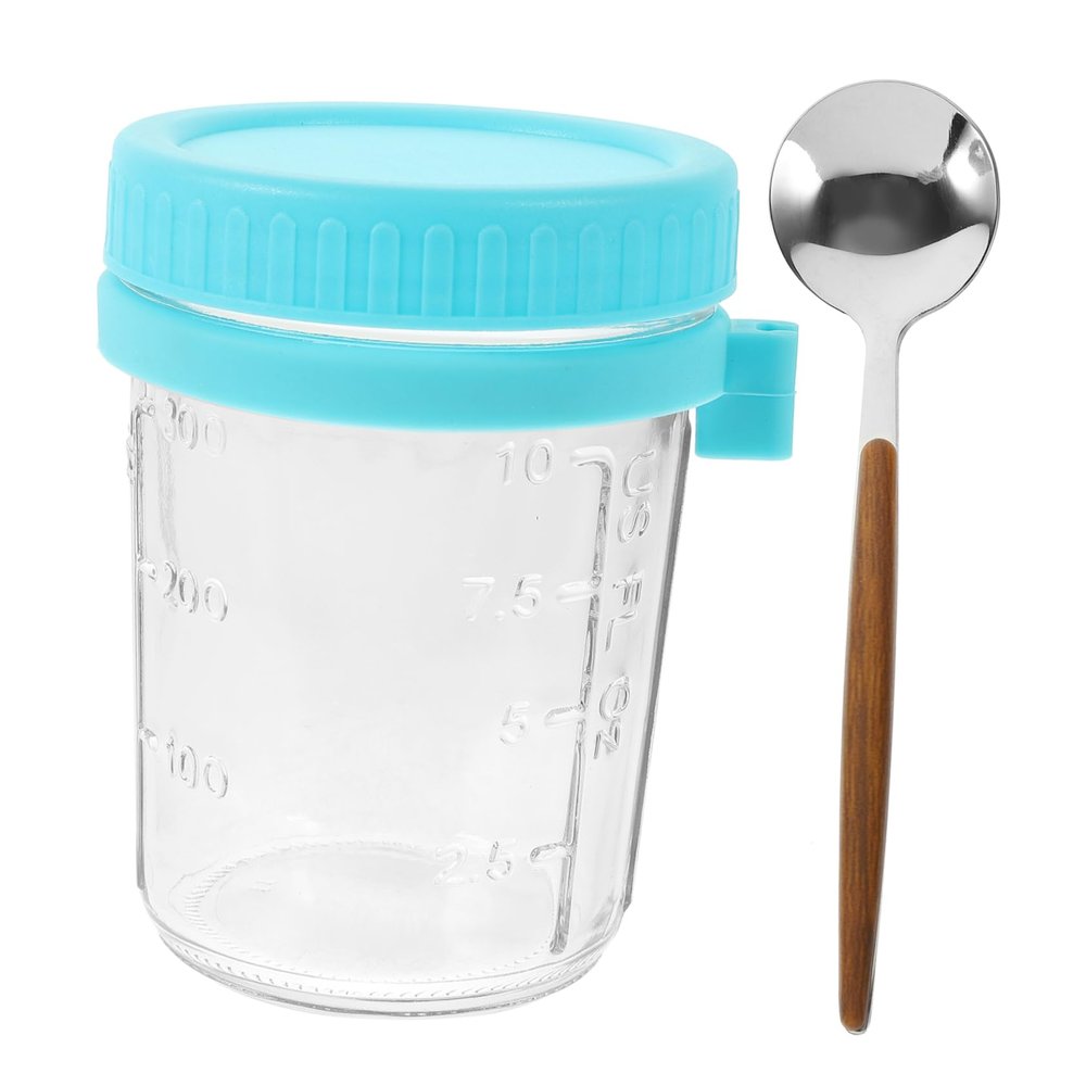 BESTOYARD Oatmeal Salad Cup Jars Lids Overnight Oats Jar Leakproof Breakfast Cup