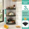CFGH6FDF Spice Rack Organiser 3 Tier Spice Rack Storage Shelf Kitchen Bathroom Livingroom 90 Organizer Shelf Snack Cosmetic Holder for Kitchen Bath Room Seasoning Rack(White) view 2