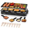 FOHERE Raclette Grill, 2 in 1 Raclette Table Grill Indoor, 1500W Korean BBQ Grill Electric Griddle with Reversible Non-stick plate, Adjustable Temp Control and 8 Paddles for Parties and Family Fun view 1
