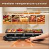 FOHERE Raclette Grill, 2 in 1 Raclette Table Grill Indoor, 1500W Korean BBQ Grill Electric Griddle with Reversible Non-stick plate, Adjustable Temp Control and 8 Paddles for Parties and Family Fun view 3