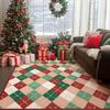 XQKXHZ Christmas Area Rug 5x7 for Living Room Bedroom, Red and Green Plaid Washable Christmas Kitchen Rug, Non Slip Entry Way Rug with Rubber Backing, Indoor Christmas Home Decor,60x90cm view 1