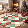 XQKXHZ Christmas Area Rug 5x7 for Living Room Bedroom, Red and Green Plaid Washable Christmas Kitchen Rug, Non Slip Entry Way Rug with Rubber Backing, Indoor Christmas Home Decor,60x90cm view 3